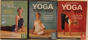 3 Yoga Journal DVDs Step by Step Natasha Rizopoulos Foundation Poses for energy - Picture 1 of 5