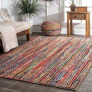 Cotone Multicolore Chindi Tappeto 1.2x1.8m Tessuto a Mano & Reversibile Vivente - Foto 1 di 8