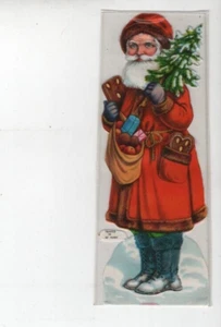 Tarjeta Comercial Victoriana Años 1880 2.5"x6.5" Navidad Santa Troquelada VTC-X3 - Imagen 1 de 2