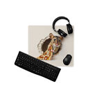 Mouse W/ Pizza Gaming Mouse Pad, Hole In The Wall Mousepad, Rat Extended Deskmat