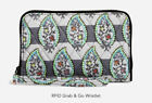 New Vera Bradley RFID Grab & Go Wristlet Wallet phone bag in PAISLEY STRIPES