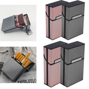 Cigarette Case Storage Container Aluminum Tobacco Holder Pocket Box 20 Cigarette - Picture 1 of 13