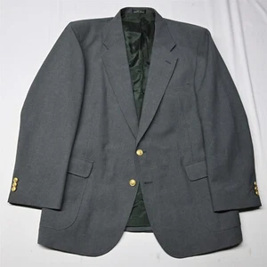 Vtg David Taylor 46R Gray Hopsack Gold Button Mens Blazer Sport Coat Jacket - Picture 1 of 12