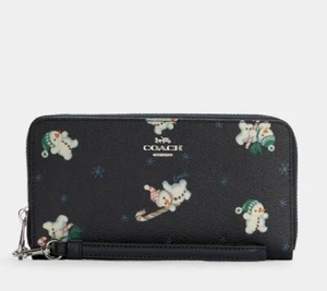 Coach Long Zip Around Wallet With Snowman Print ! Special Edition 🎄 - Imagen 1 de 2