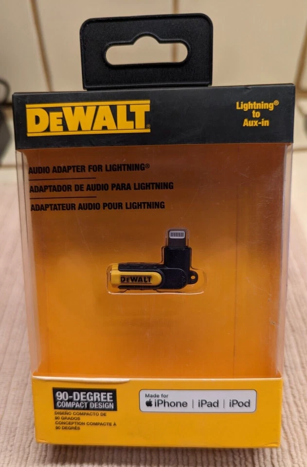 DeWALT Audio Adapter AUX iPhone iPad DXMA1909037 3.5mm Interface Jack
