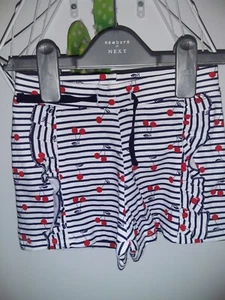 PRIMARK GIRLS WHITE CHERRY DESIGN SUMMER SHORTS AGE 2-3 Yrs - Picture 1 of 2