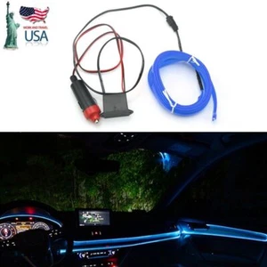 2M LED Blue Car Interior Atmosphere Glow Wire Neon String Strip Light Decor Lamp - Bild 1 von 12