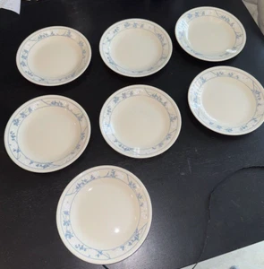 7 Brot & Butterteller 6,75 Zoll First of Spring Corelle von CORNING beige blau weiß - Bild 1 von 9