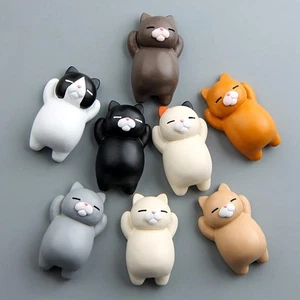6/8Pcs Cartoon Cat Fridge Magnets Decorative Kitchen Refrigerator Home Decor Set - Picture 1 of 26