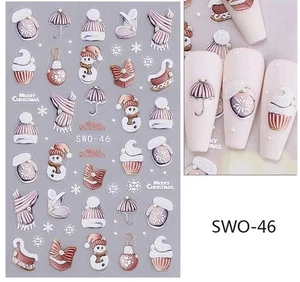Adesivi Nail Art CARINI 5D GOFFRATI NATALE PUPAZZI DI NEVE DECORAZIONI SWO-46 - Foto 1 di 1
