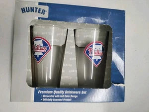 2 Stück Philadelphia Phillies 16 Unzen Pint Glas Geschenkset MLB Bitte Notizen Bild lesen - Bild 1 von 7