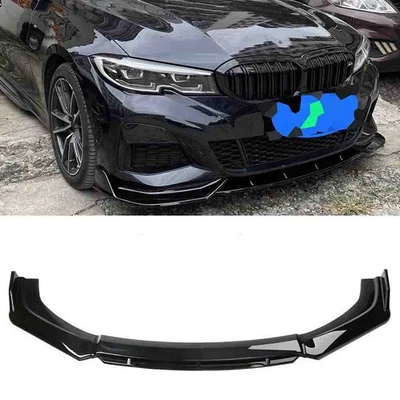 For BMW 740i 750i 760 Series Front Bumper Lip Spoiler Splitter Kit Glossy Black — 第 1/4 张图片