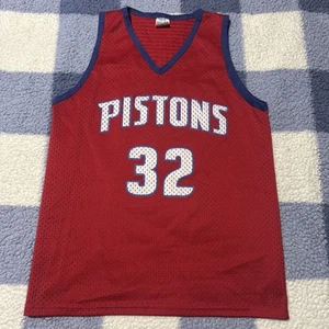 Richard Hamilton Detroit Pistons NBA Park Antony Red Jersey Men's Size M - Picture 1 of 6