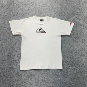 Vintage Quiksilver T-Shirt Adult Small White Skate Surf VTG Y2K THRASHED Stained - Picture 1 of 14