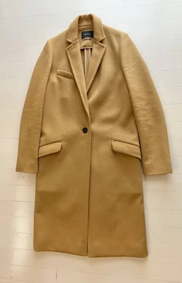 ISABEL MARANT Abrigo Largo Talla 36 Lana Logo Botón Marrón Beige Usado Mujer Foto 1 de 4