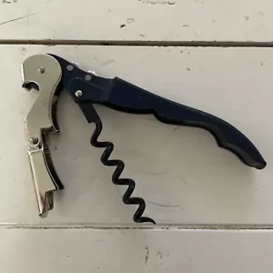 Corkscrew Wine Bottle Opener Waiters Key Metal Hinged with Foil Cutter - Picture 1 of 6