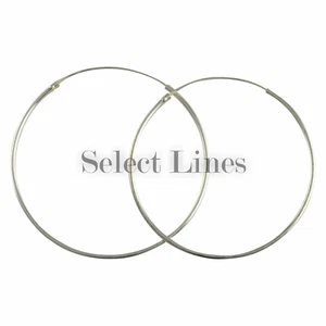 Pendientes de aro redondos de plata esterlina de 1,2 mm x 40 mm 0,925 joyería - Imagen 1 de 2