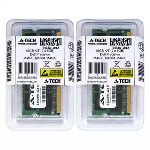 16GB KIT 2x8GB Dell Precision Mobile Workstation M4500 (4-Core) M4600 Ram Memory - Picture 1 of 1