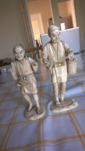 LOT RARES STATUETTES OS BOVIN INDOCHINE FRANCAISE 18E SIECLE ? SIGNEES