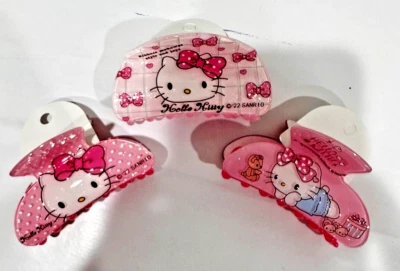 Clip de pelo Hello Kitty Sanrio original de 3 piezas, alta calidad. 3 hermosos diseños Foto 1 de 4