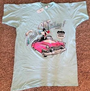 VTG 1994 Looney Tunes Pink CATillac T-shirt OSFA Sylvester Cadillac Night Gown - Picture 1 of 10