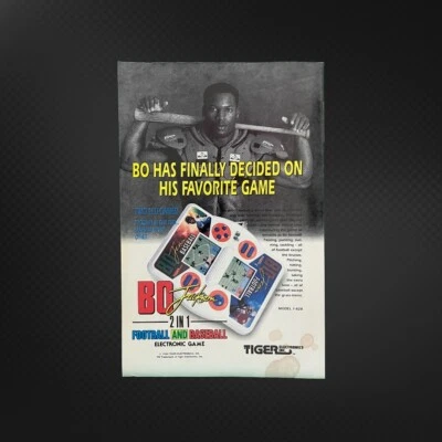 Bo Jackson 2 in 1 Baseball & Football Handheld Game Original Print Ad 90's 1990 - Image 1 of 2