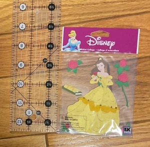Disney+EK Success Belle Princess Scrapbook Dimensional Sticker Rose New Vintage - Picture 1 of 2