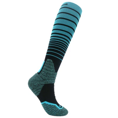 Calcetines deportivos de compresión profesionales para correr para hombre y mujer calcetines para correr maratón a rayas Foto 1 de 4