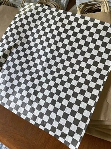 Sandwich Paper Deli Basket Liner Wrap Food Basket 12x12” Black Checkered 150 Tot - Picture 1 of 2