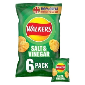 Walkers 6x25g Salz & Essig Chips | 2er Pack - Bild 1 von 3