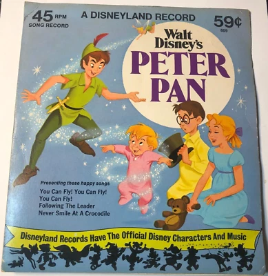 Walt Disney 7" 45 & Picture Sleeve Walt Disney's Peter Pan Foto 1 de 4
