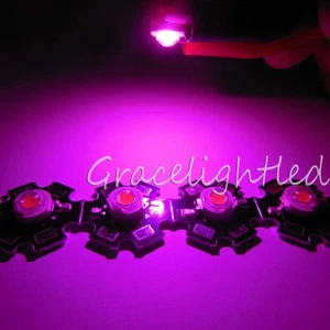 Nuevo 10 piezas 3W espectro completo 380nm-840nm LED chip planta crecimiento luz + 20mm pcb - Imagen 1 de 3