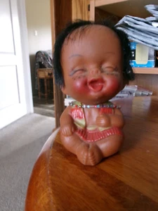 60er Jahre Moody Cuties Happy Native American Child - Bild 1 von 4