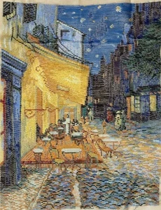 VINCENT VAN GOGH 1888 CAFÉ TERRACE AT NIGHT Needlepoint Tramme Kit - Picture 1 of 5