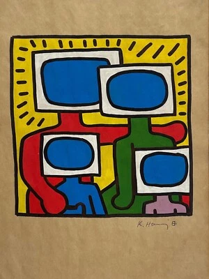 KEITH HARING CoA Art Painting Gnadmade Drawing Vintage Original Signed - Image 1 of 4