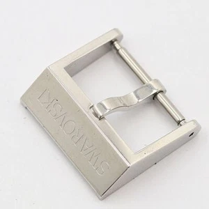 Swarovski Genuine Buckle Men's Wrist Watch Strap Band Parts Silver 18mm - Picture 1 of 3