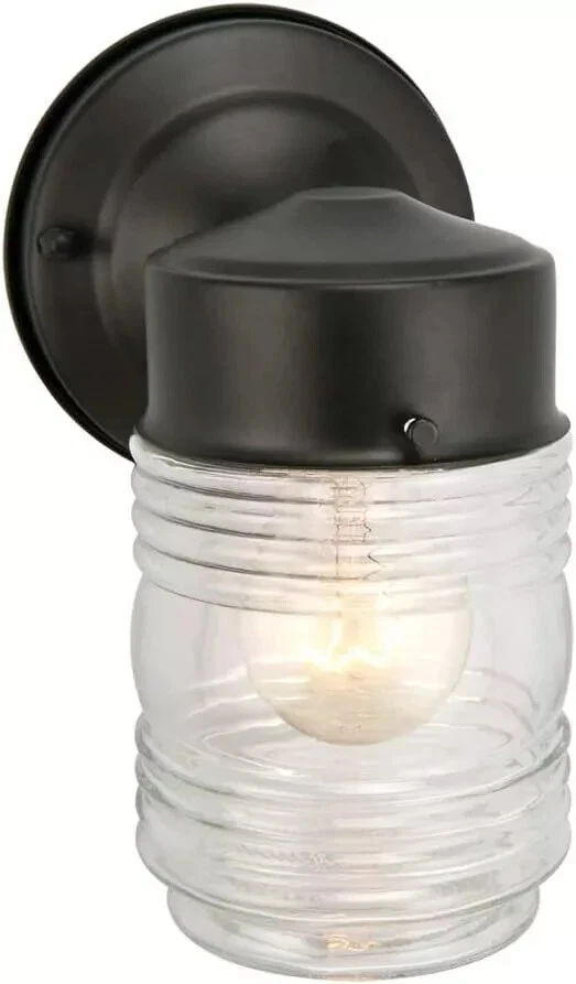 Light Design House 502195 Jelly Jar 1 Indoor Outdoor Wall Black Top Quality