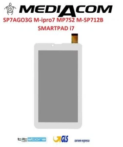 VETRO TOUCH SCREEN MEDIACOM M-SP7AGO3G M-ipro7 M-SP712B SMARTPAD i7 7 Pollici BI - Foto 1 di 1