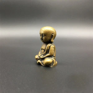 Messing Antik Buddha Statue Vintage Mini Ornament Figur Sehnen Sammlung - Bild 1 von 6