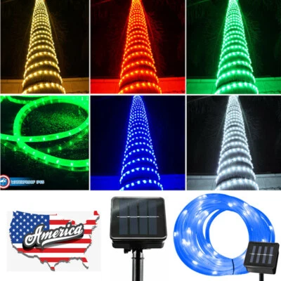 Solar Powered LED String Fairy Lights Rope Patio Christmas Outdoor Garden Decor - Image 1 of 4