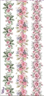 Violette Stickers Victorian Rose Border Stickers Scrapbook Craft Planner Supply