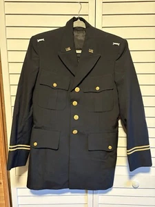 Vintage US Army Officer Dress Jacket Men Patriot Wool Blend 38 Regular Bow Tie Brass - Bild 1 von 14