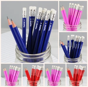 12 Personalised Pencils Butterfly Flower Football Alien Back To School Pencil - Picture 1 of 10