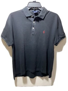 Polo Sport By Ralph Lauren BOYS Size L Polo Shirt Black/ Red Logo 100% Cotton - Picture 1 of 10