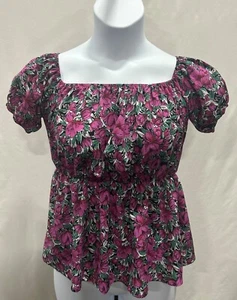 Camicia donna Shein taglia M stampa floreale con vita elastica. - Foto 1 di 10
