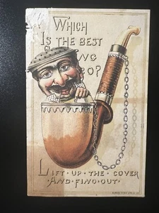 Victorian Trade Card Blackwell’s Tobacco Smoking Pipe Pop Up Durham Advertising - Picture 1 of 6