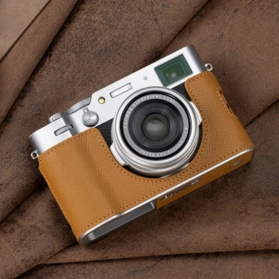 Medio estuche de cuero genuino hecho a mano para cámara cubierta adecuada para Fujifilm x100vi Foto 1 de 4
