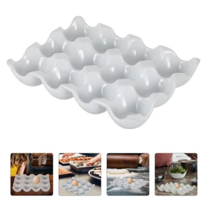 Ceramic Egg Tray Eggs Holder Storage Container Refrigerator Stackable - Bild 1 von 12