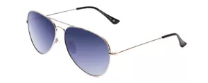 Prive Revaux Commando Pilot Sunglasses Silver/Black/Polarized Blue Mirror 60mm - Picture 1 of 3