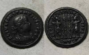 Constantius Caesar 330AD Thessalonica Rare ancient Roman coin Soldiers standards - Picture 1 of 5